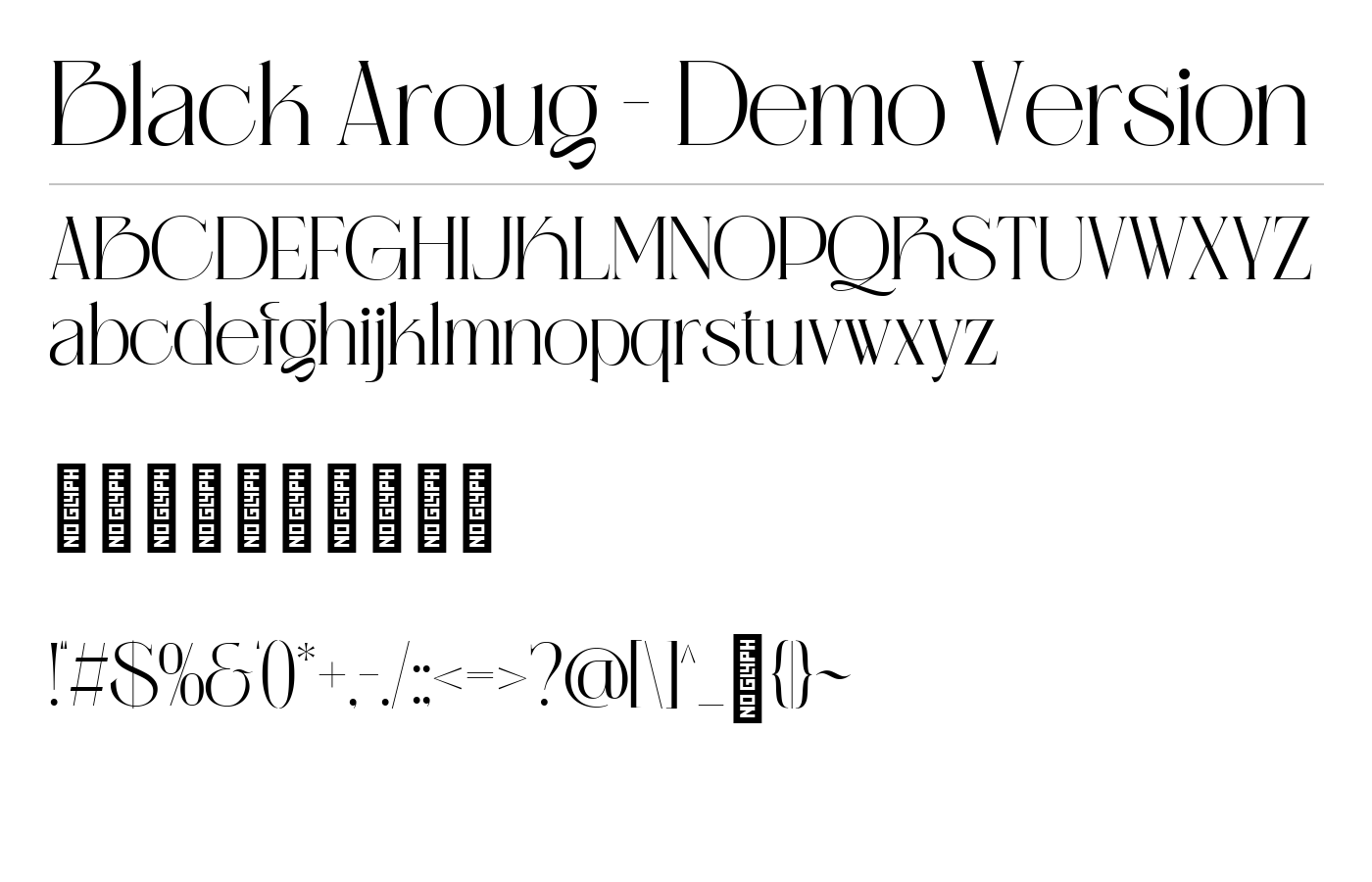 Black Aroug - Demo Version Font preview