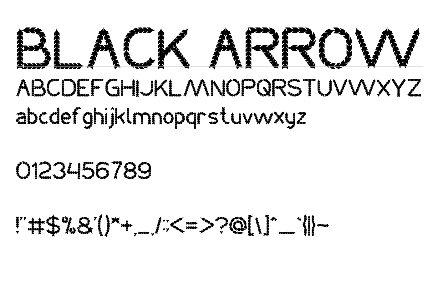 BLACK ARROW Font preview