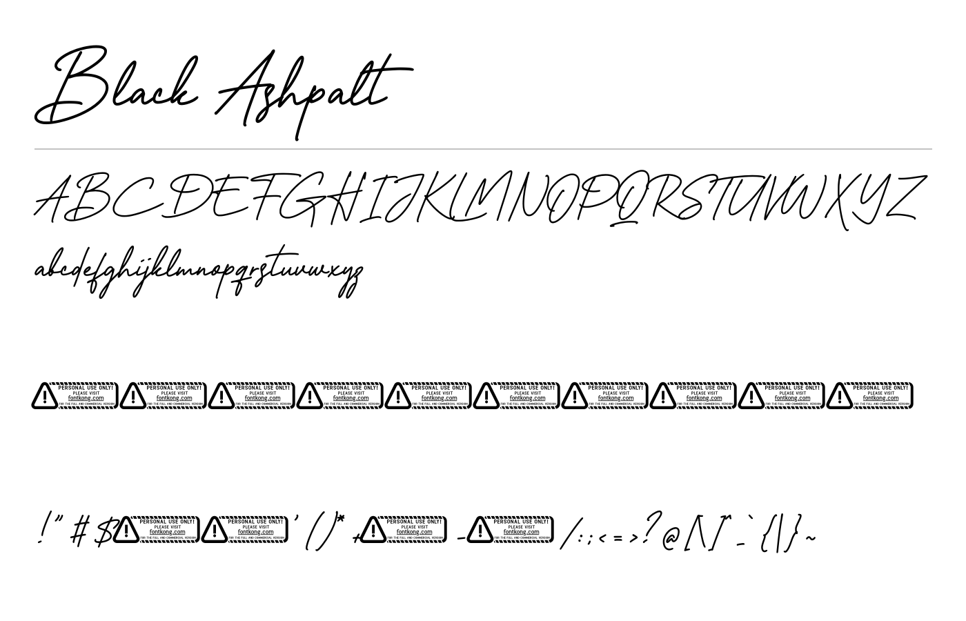 Black Ashpalt Font preview