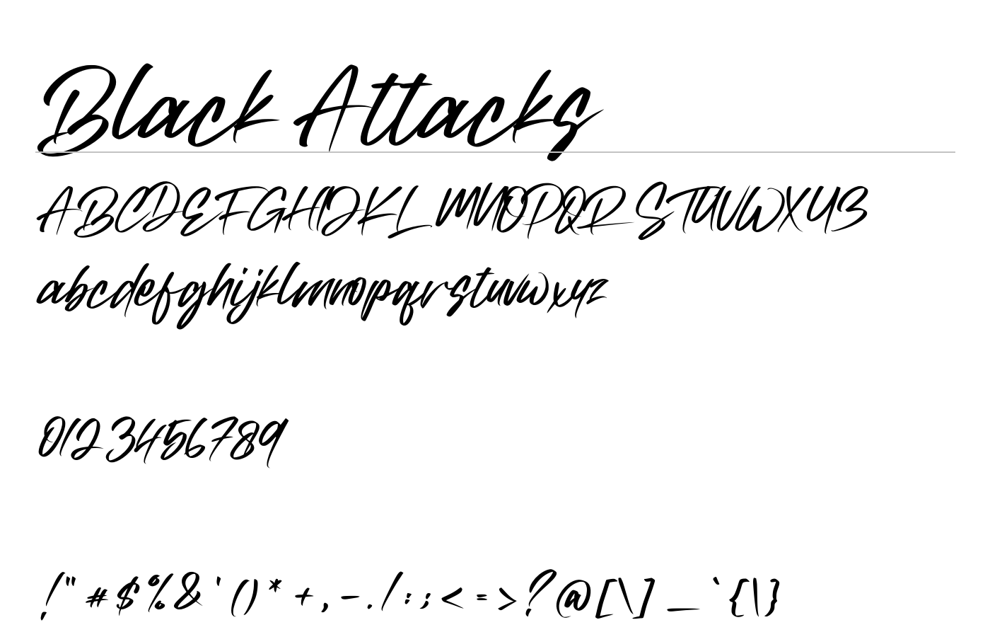 Black Attacks Font preview