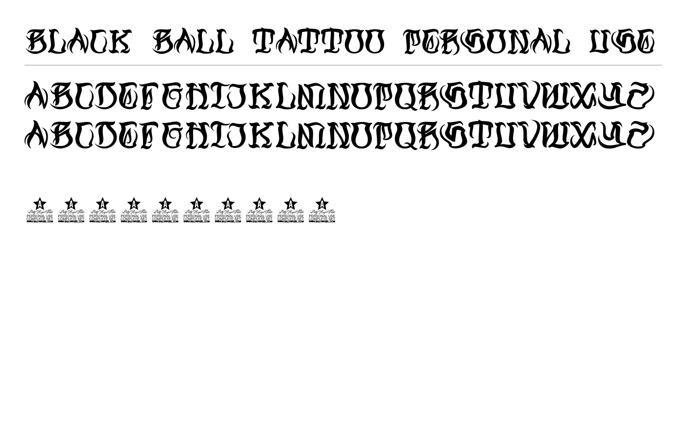 Black Ball Tattoo Personal Use Font preview