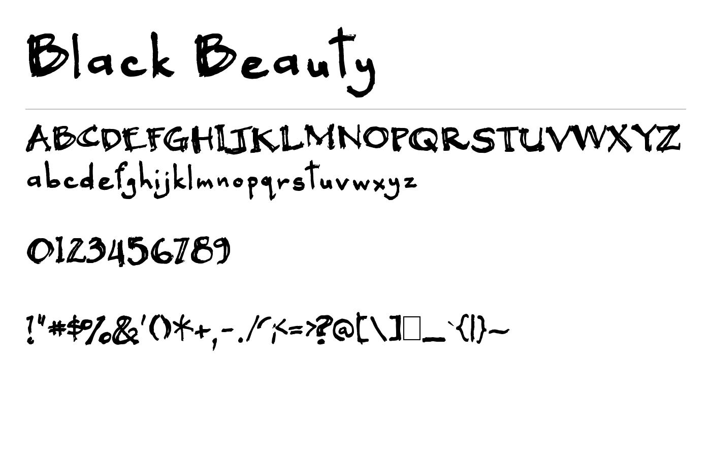 Black Beauty Font preview