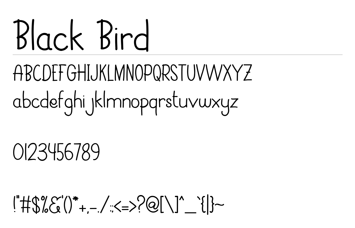 Black Bird Font preview