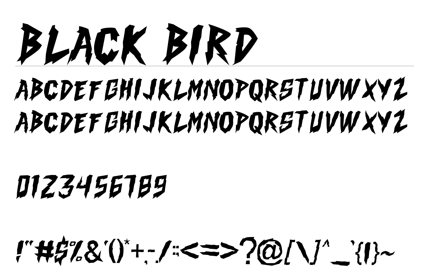 Black Bird Font preview