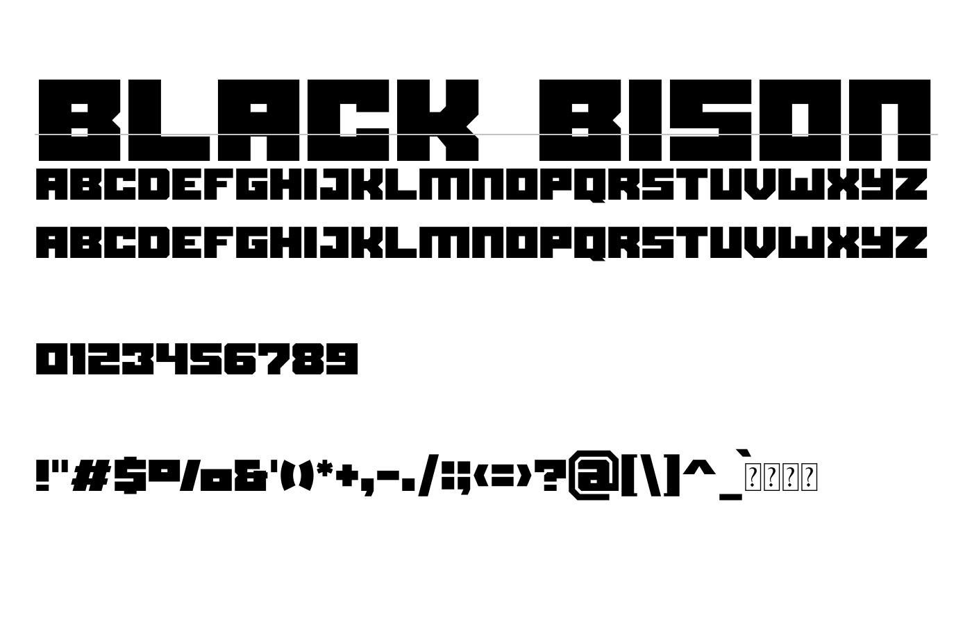 Black bison Font preview