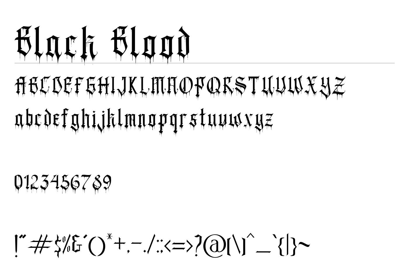 Black Blood Font preview
