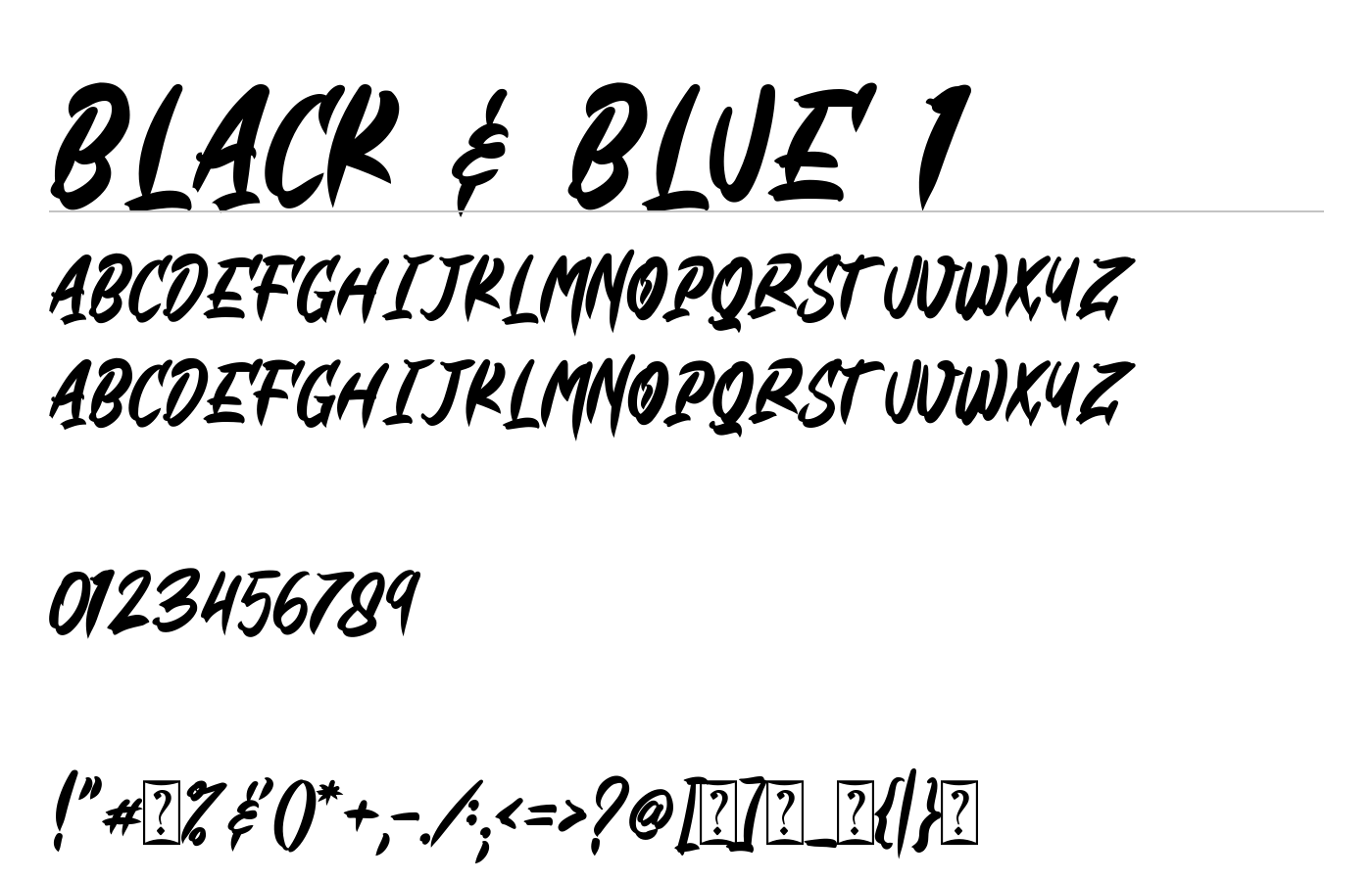 Black & Blue 1 Font preview