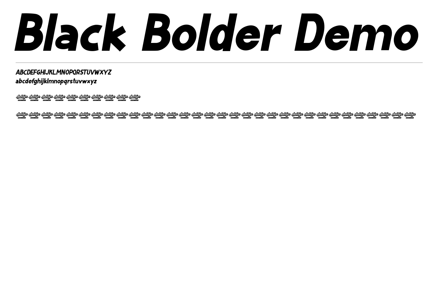 Black Bolder Demo Font preview
