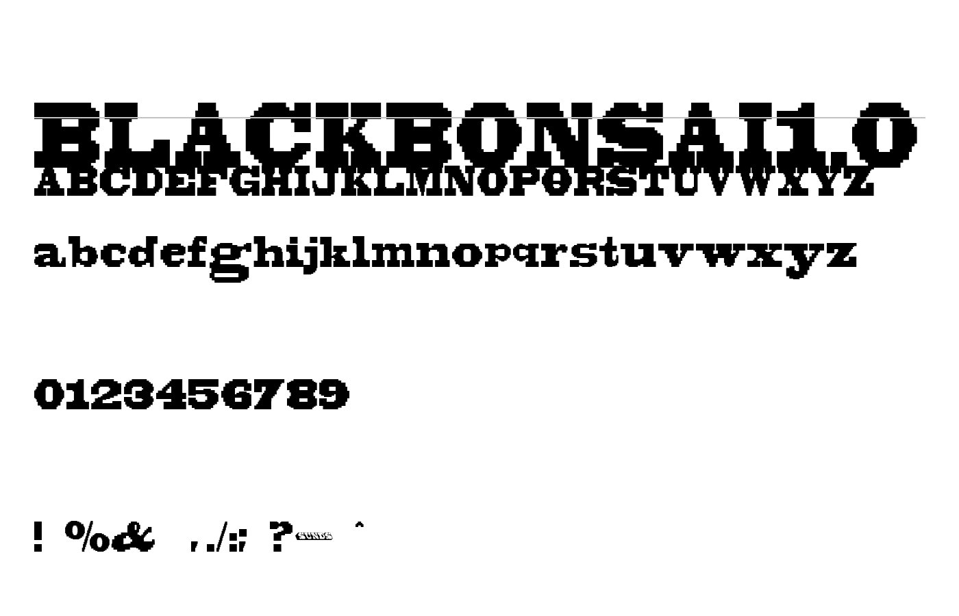 BLACKBONSAI1.0 Font preview