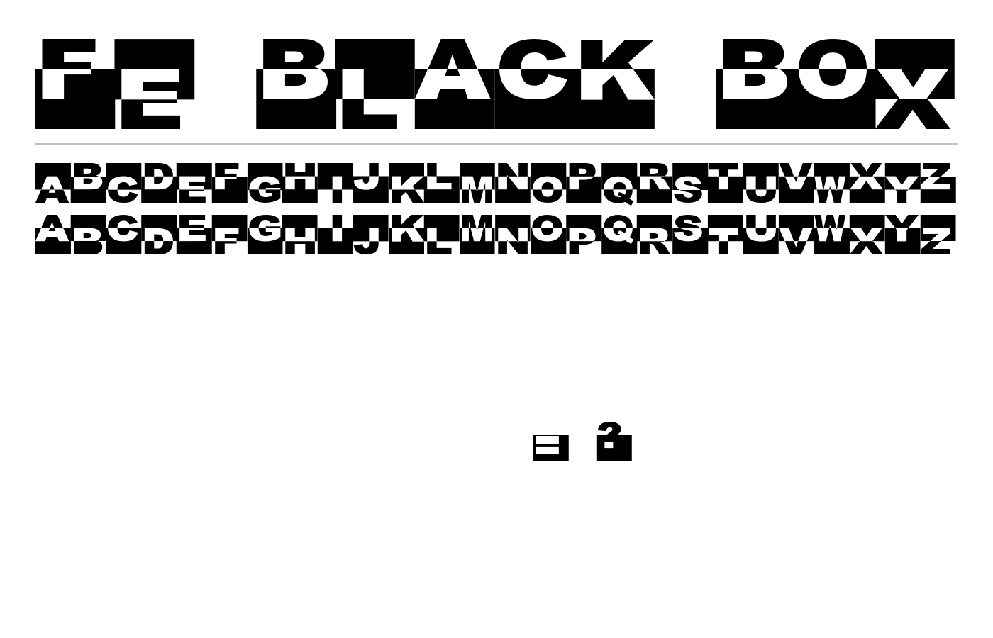 FE Black Box Font preview