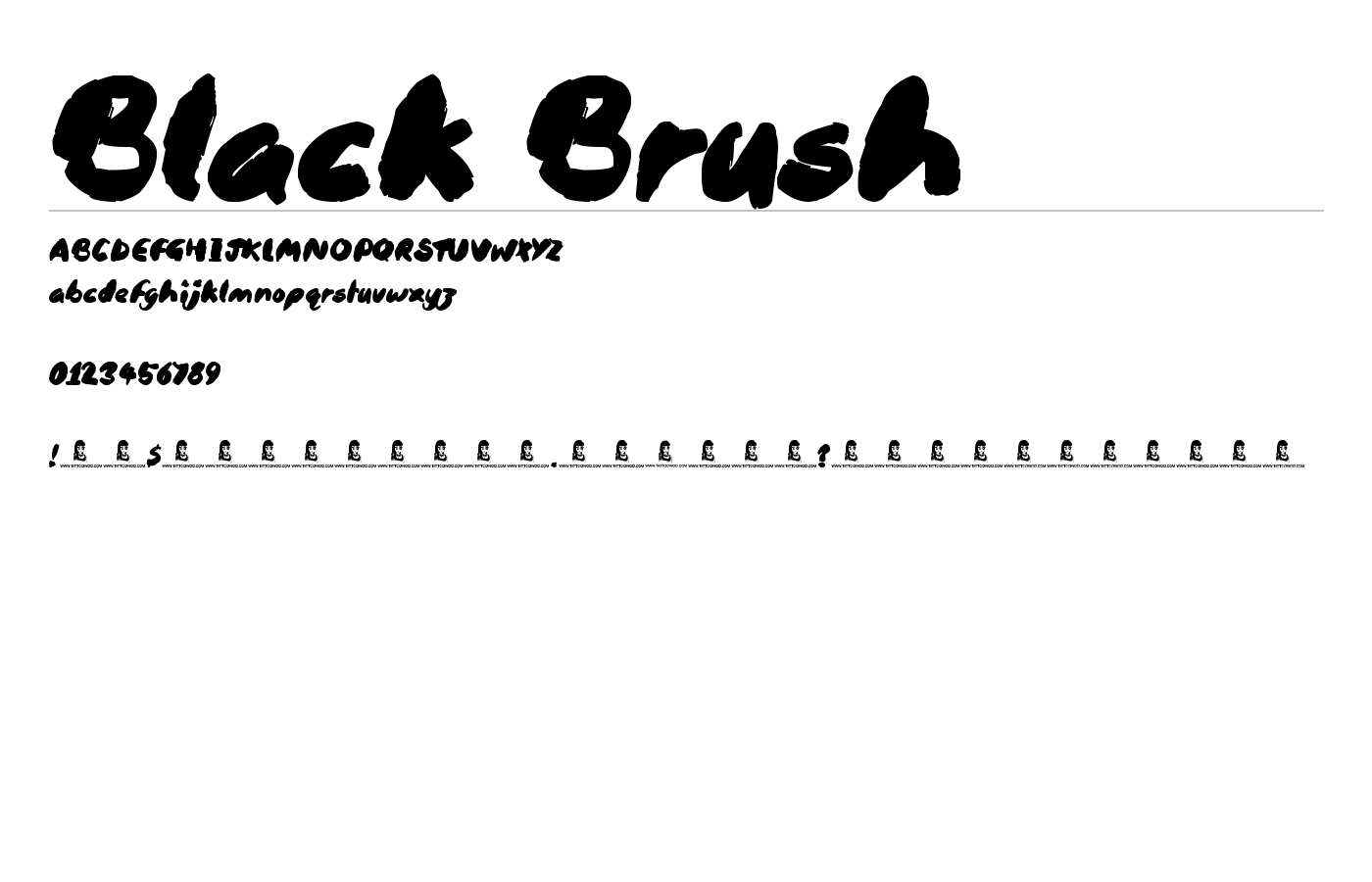 Black Brush Font preview
