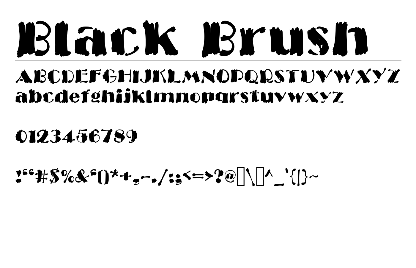 Black Brush Font preview