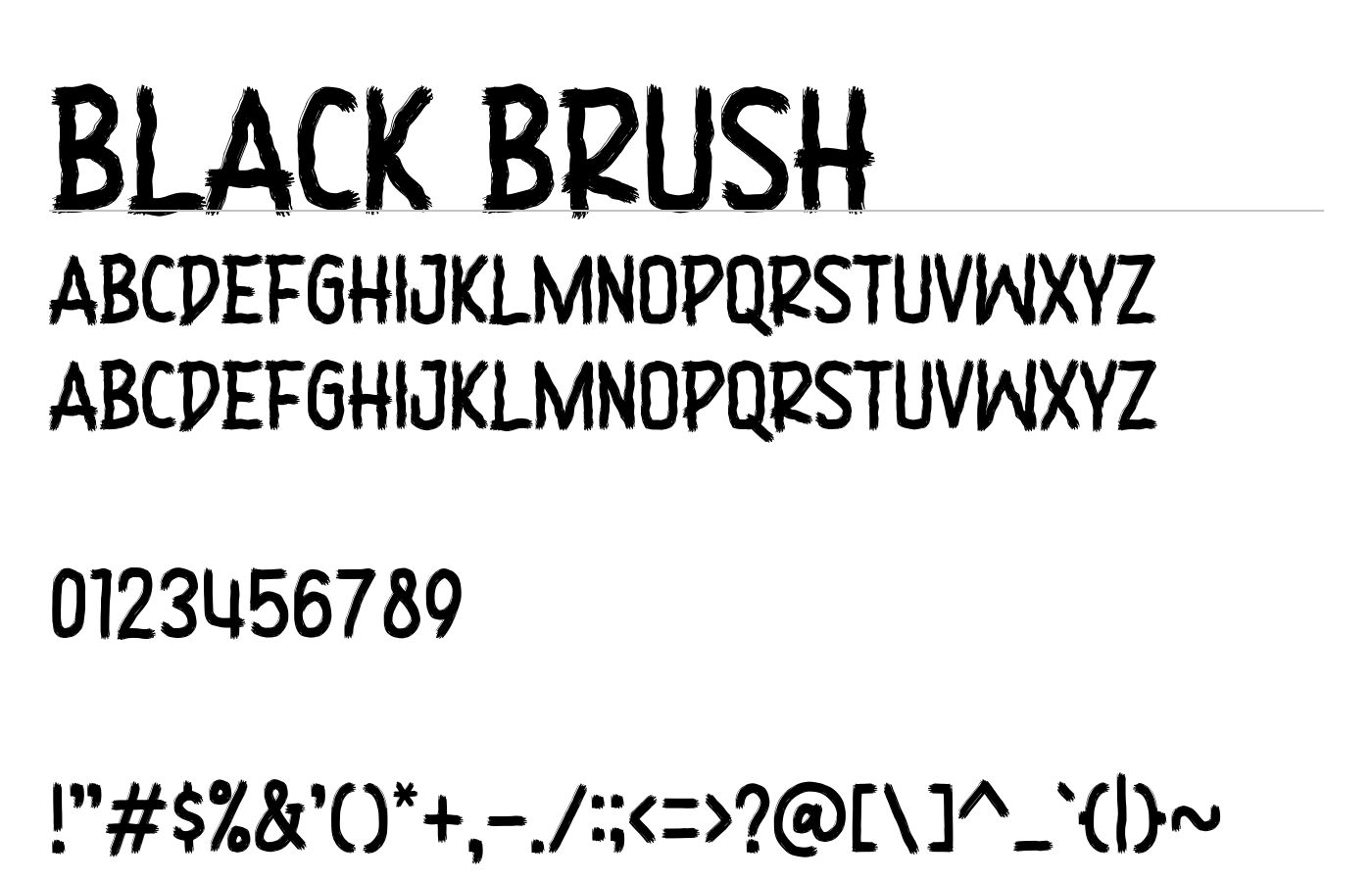 Black Brush Font preview
