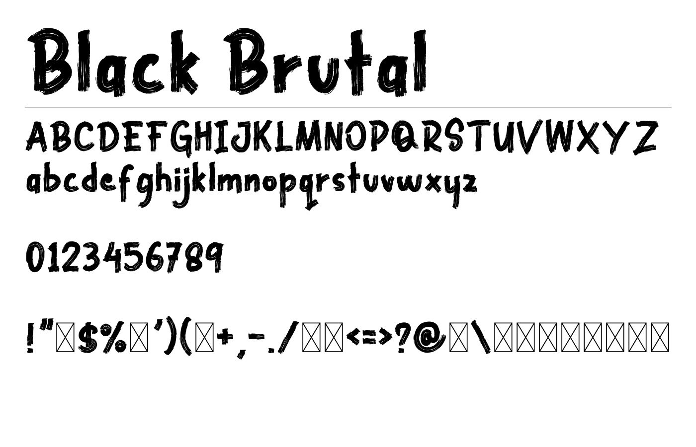 Black Brutal Font preview