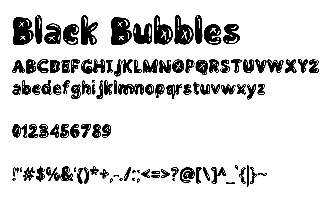 Black Bubbles Font preview