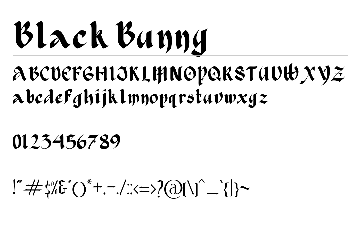 Black Bunny Font preview