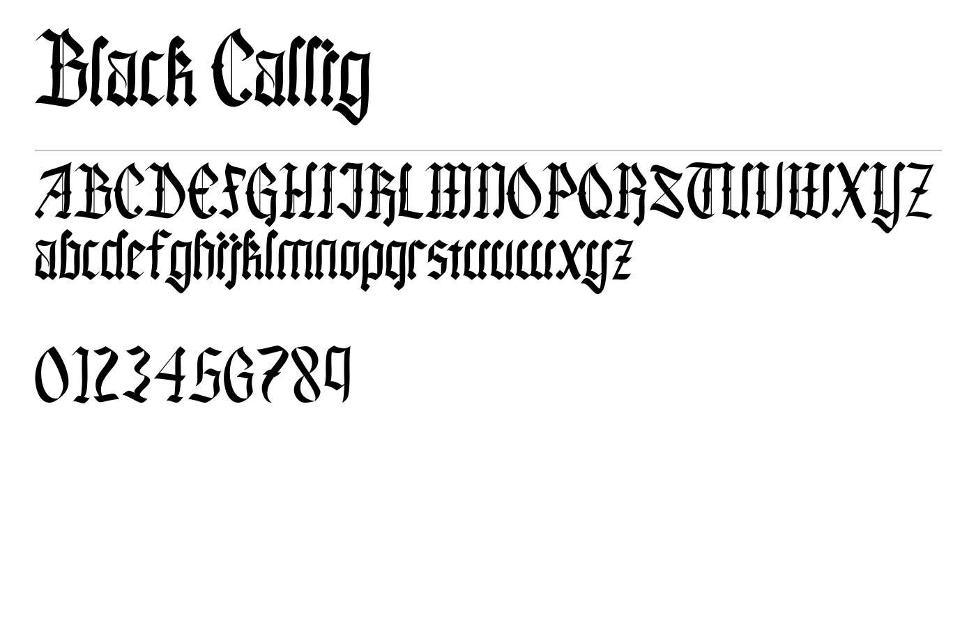 Black Callig Font preview
