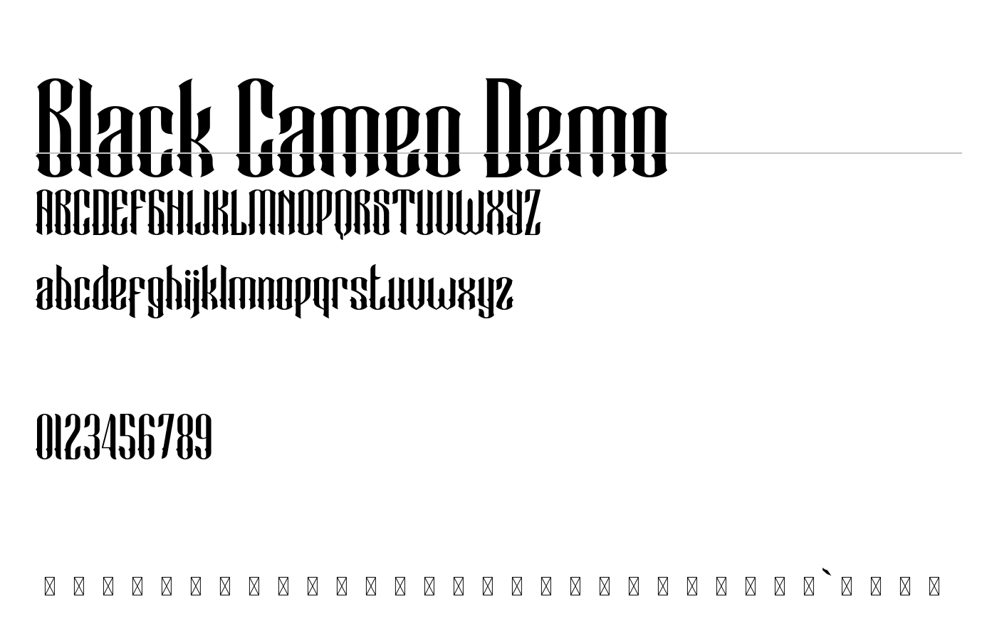 Black Cameo Demo Font preview