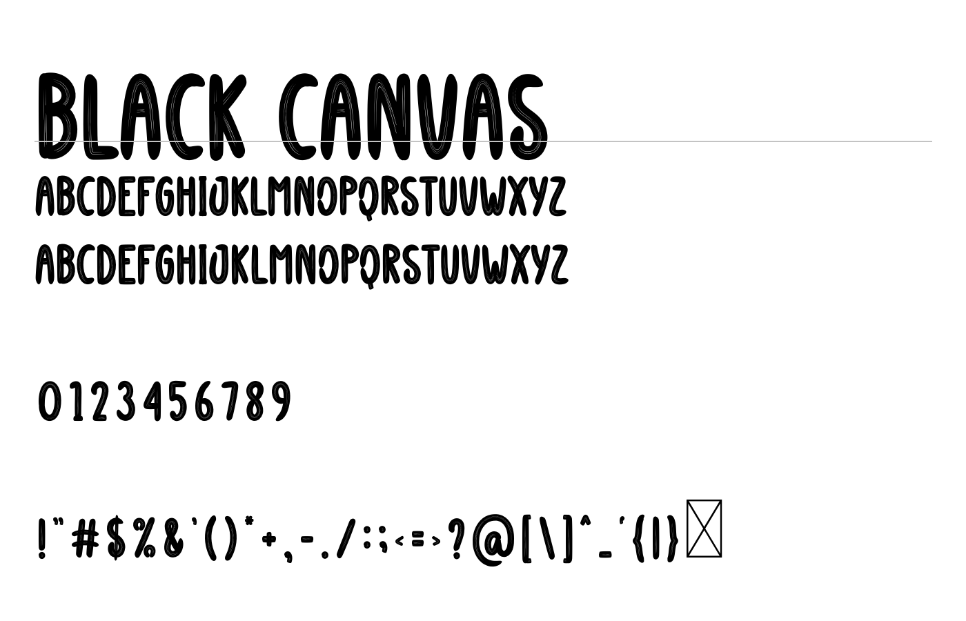 Black Canvas Font preview