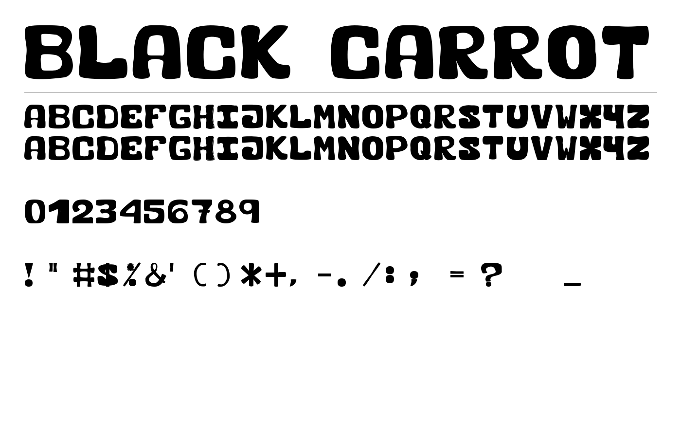 Black Carrot Font preview