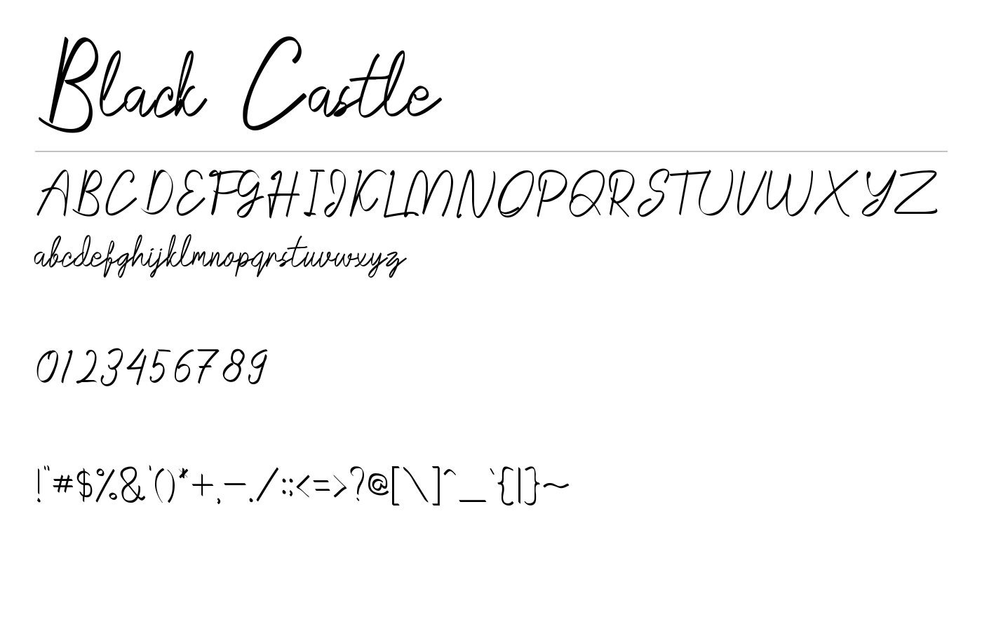 Black Castle Font preview