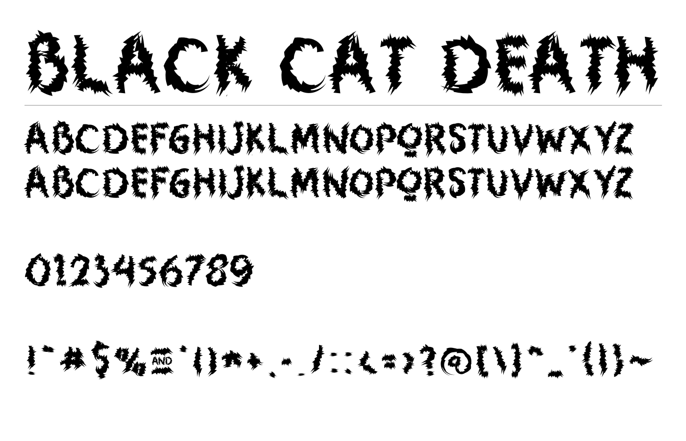 Black Cat Death Font preview