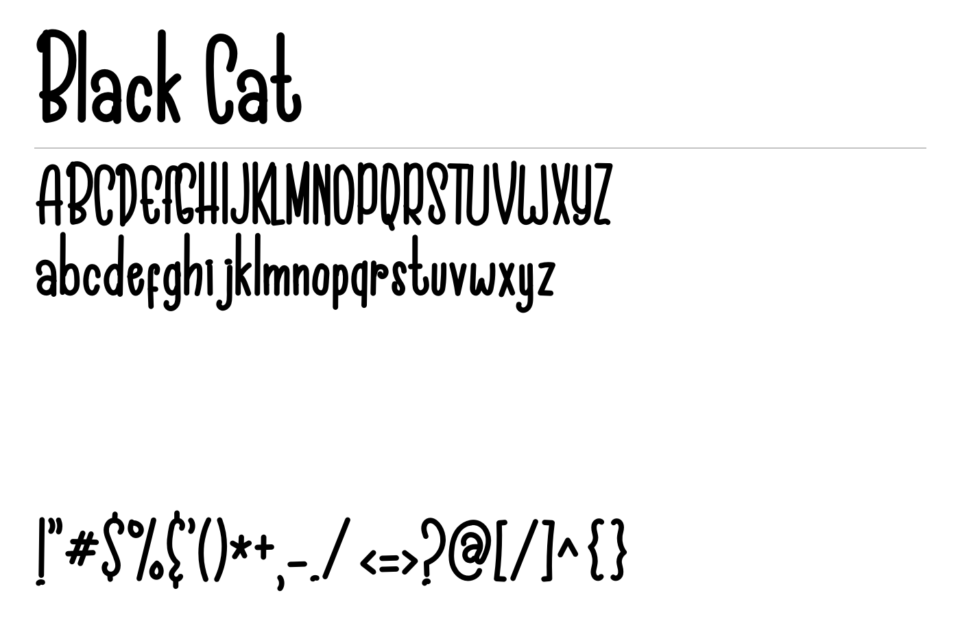 Black Cat Font preview