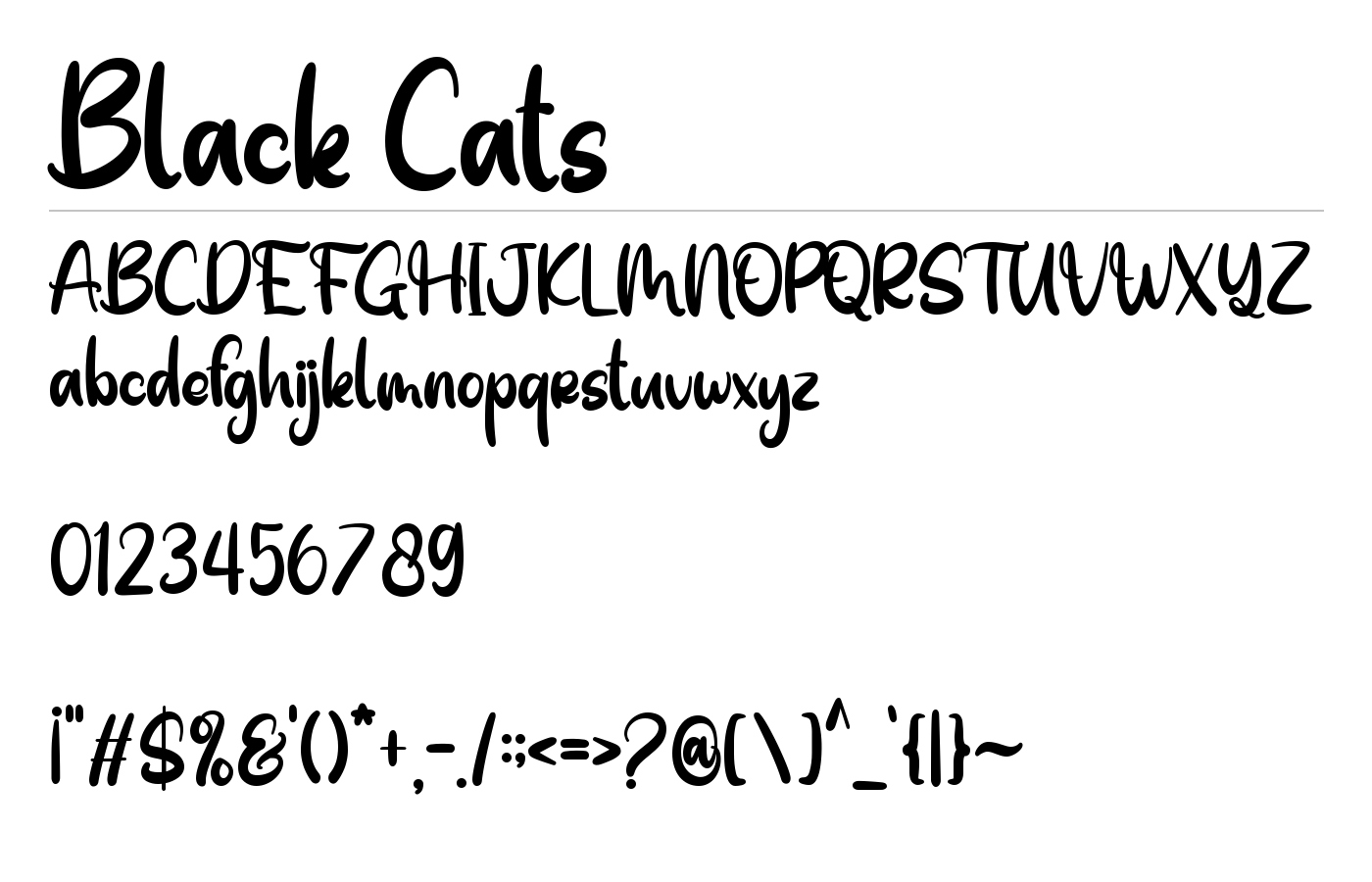 Black Cats Font preview