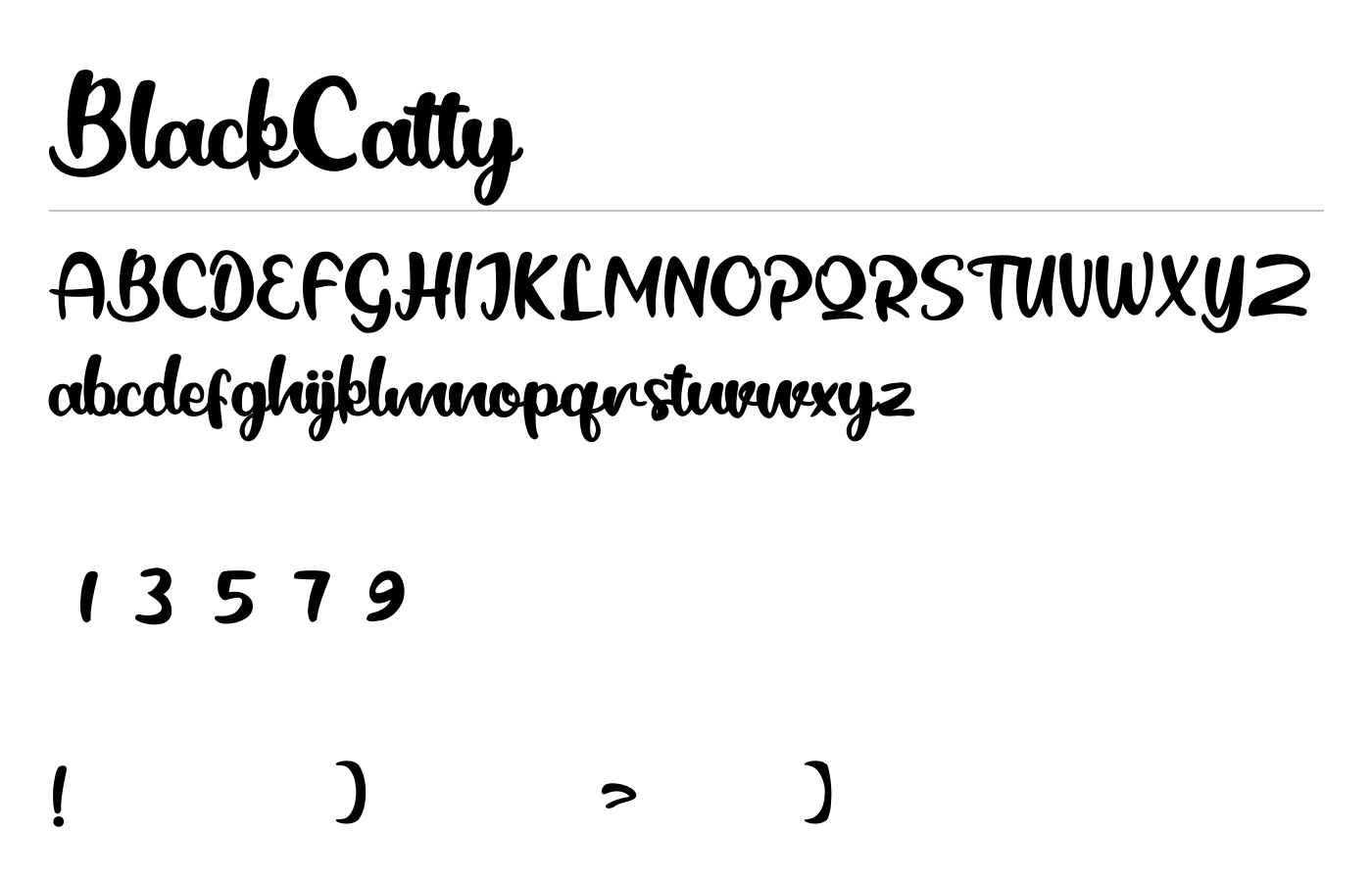 BlackCatty Font preview
