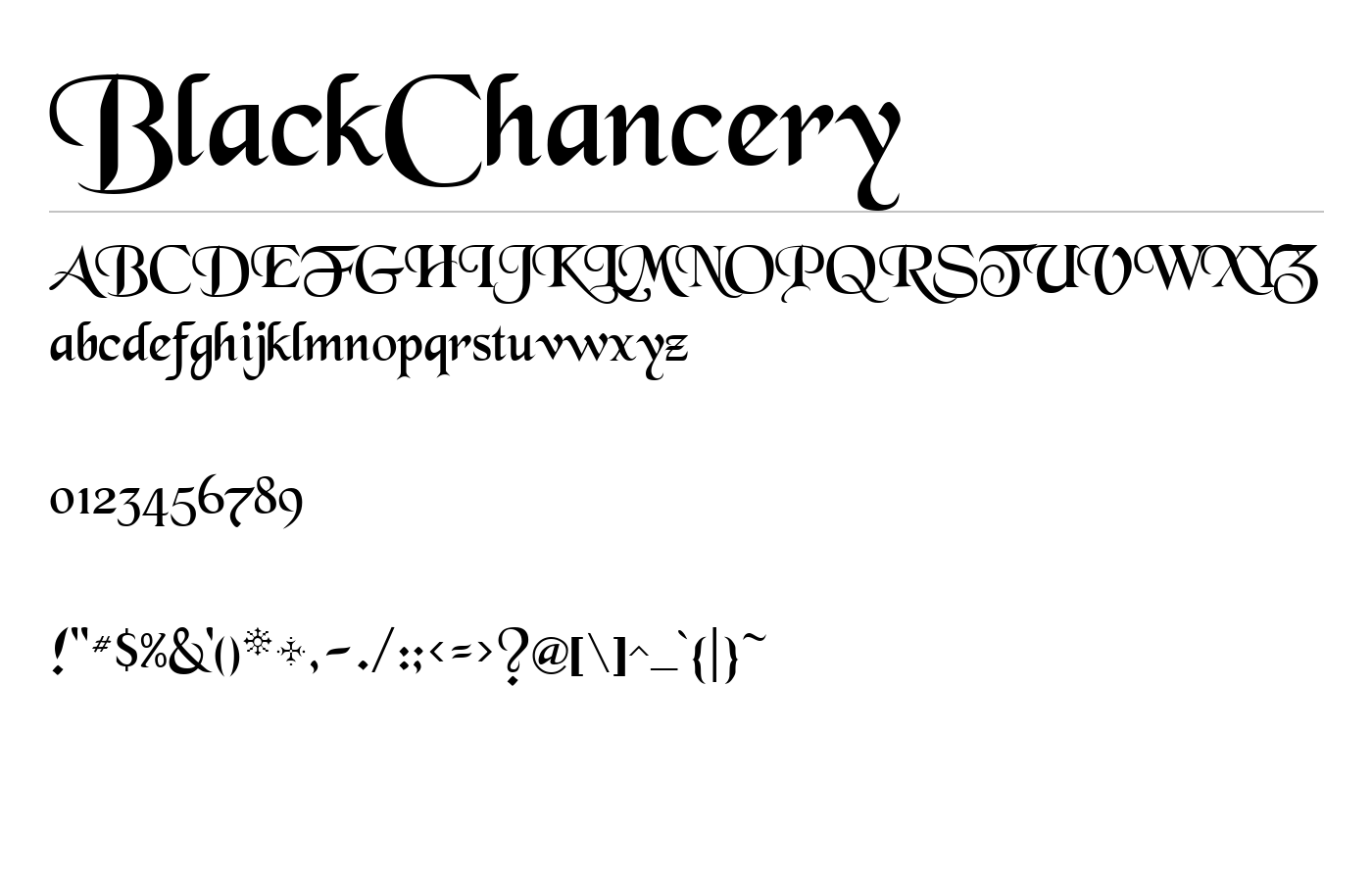 BlackChancery Font preview