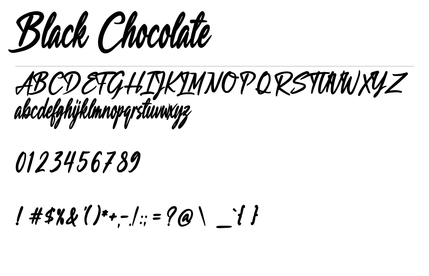 Black Chocolate Font preview