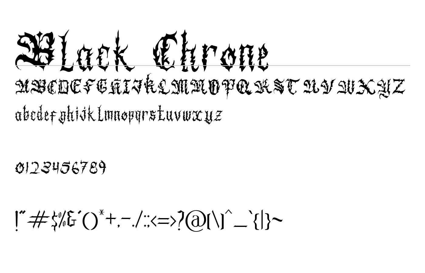 Black Chrone Font preview