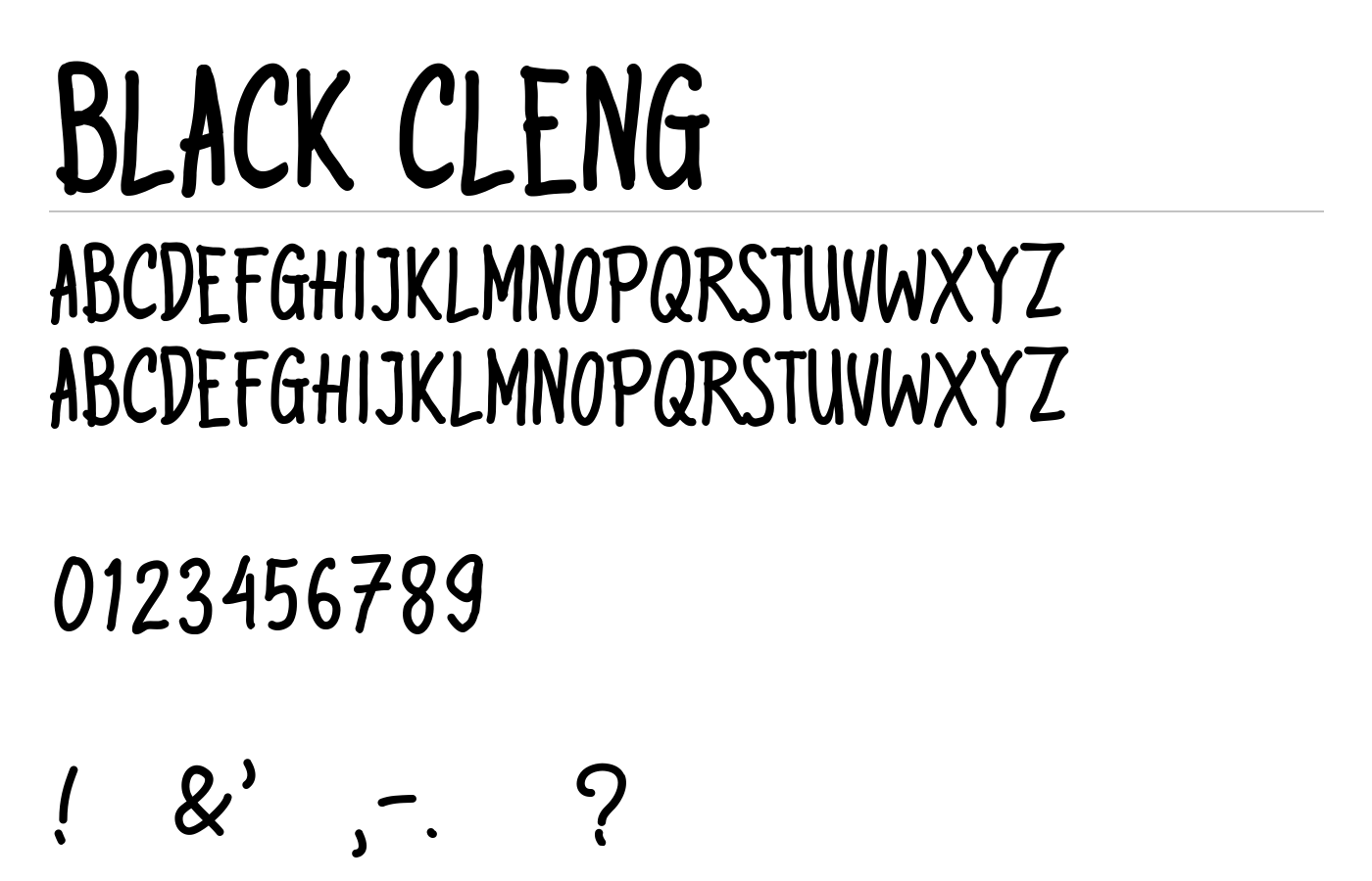 Black Cleng Font preview