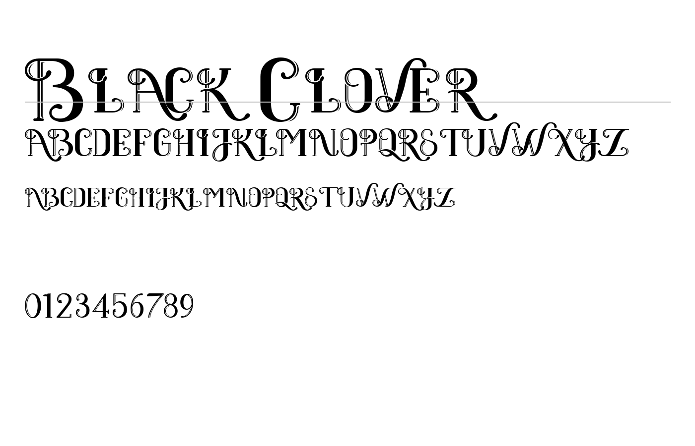 Black Clover Font preview