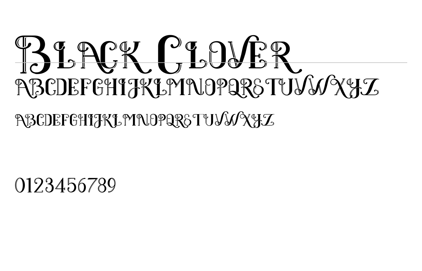 Black Clover Duo Font preview