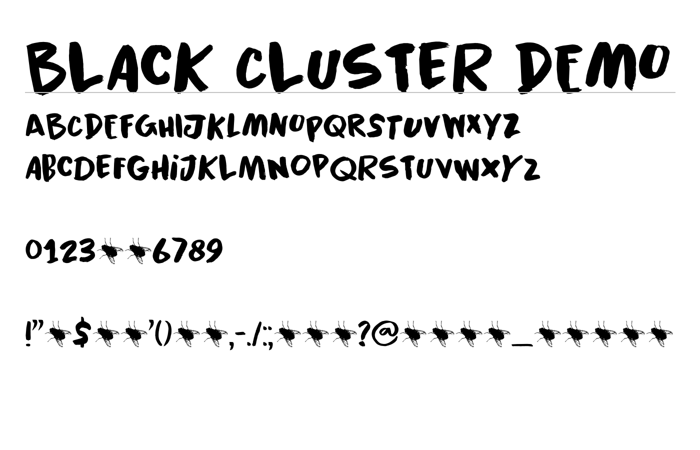 Black Cluster DEMO Font preview