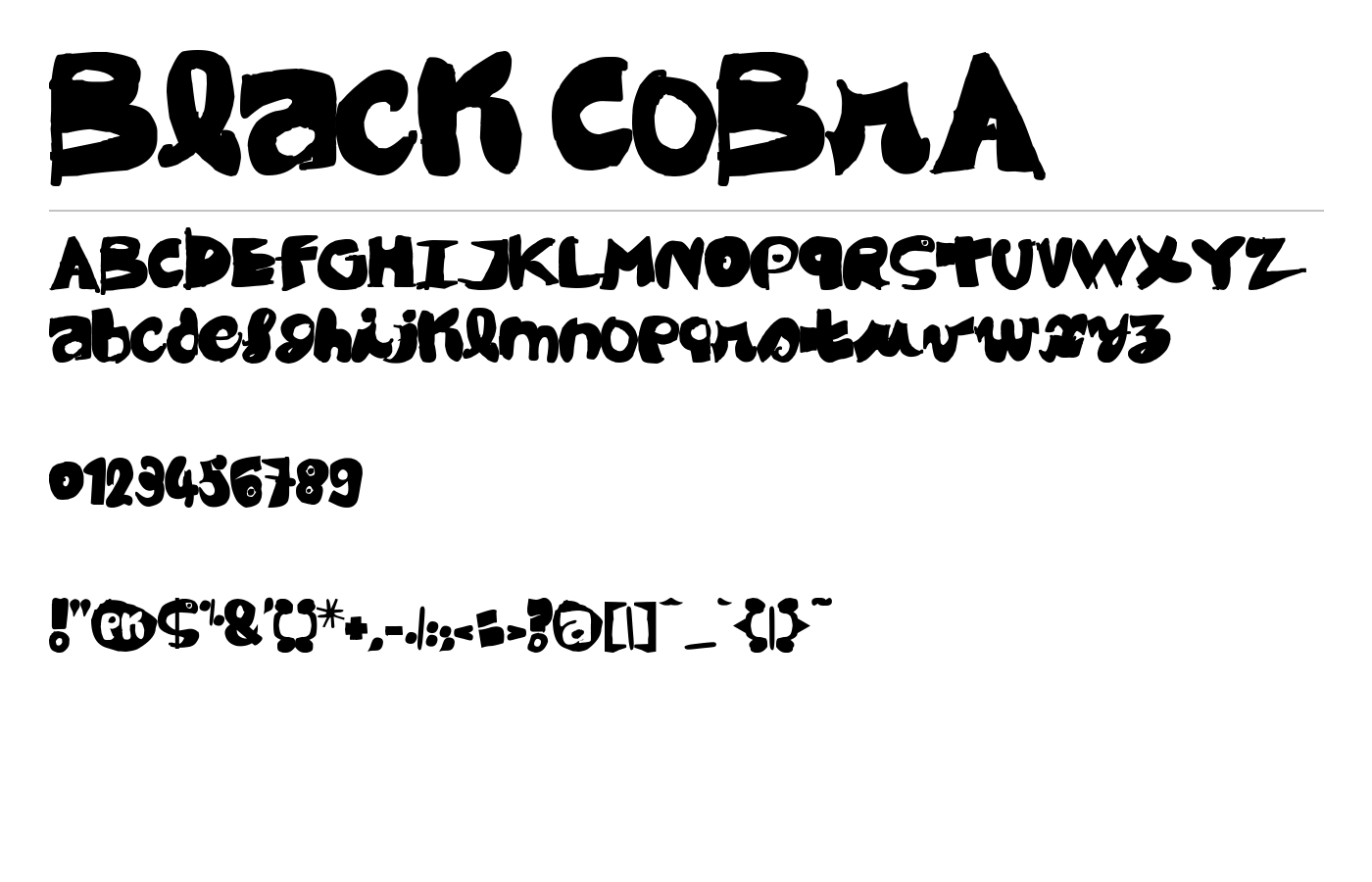 Black CoBrA Font preview
