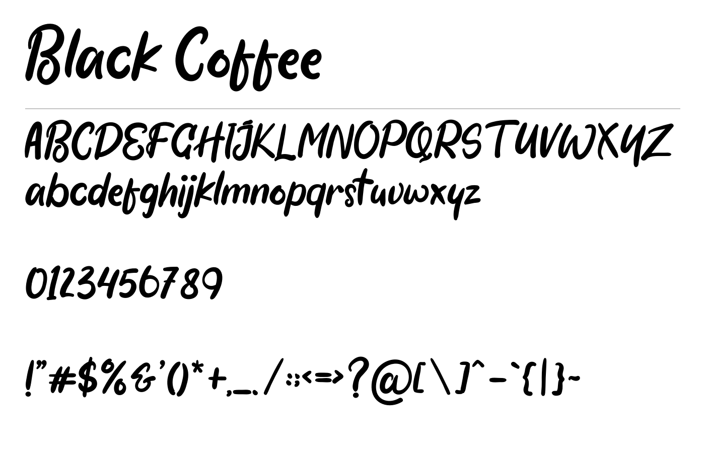 Black Coffee Font preview