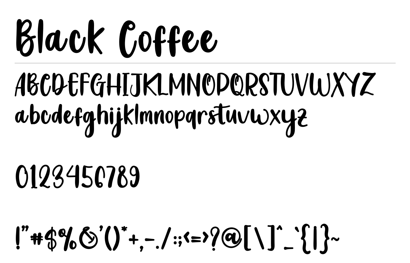 Black Coffee Font preview
