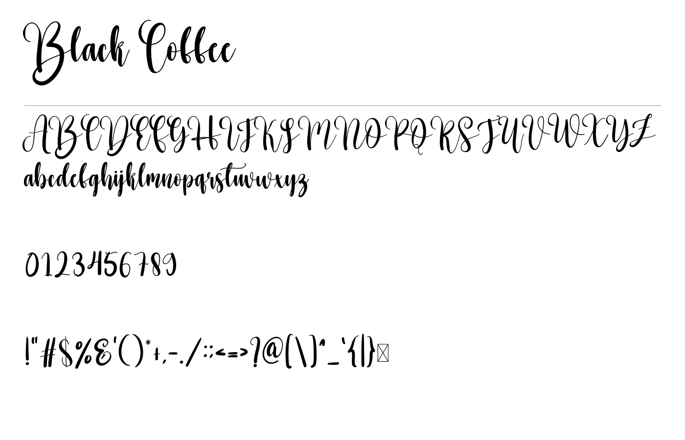 Black Coffee Font preview