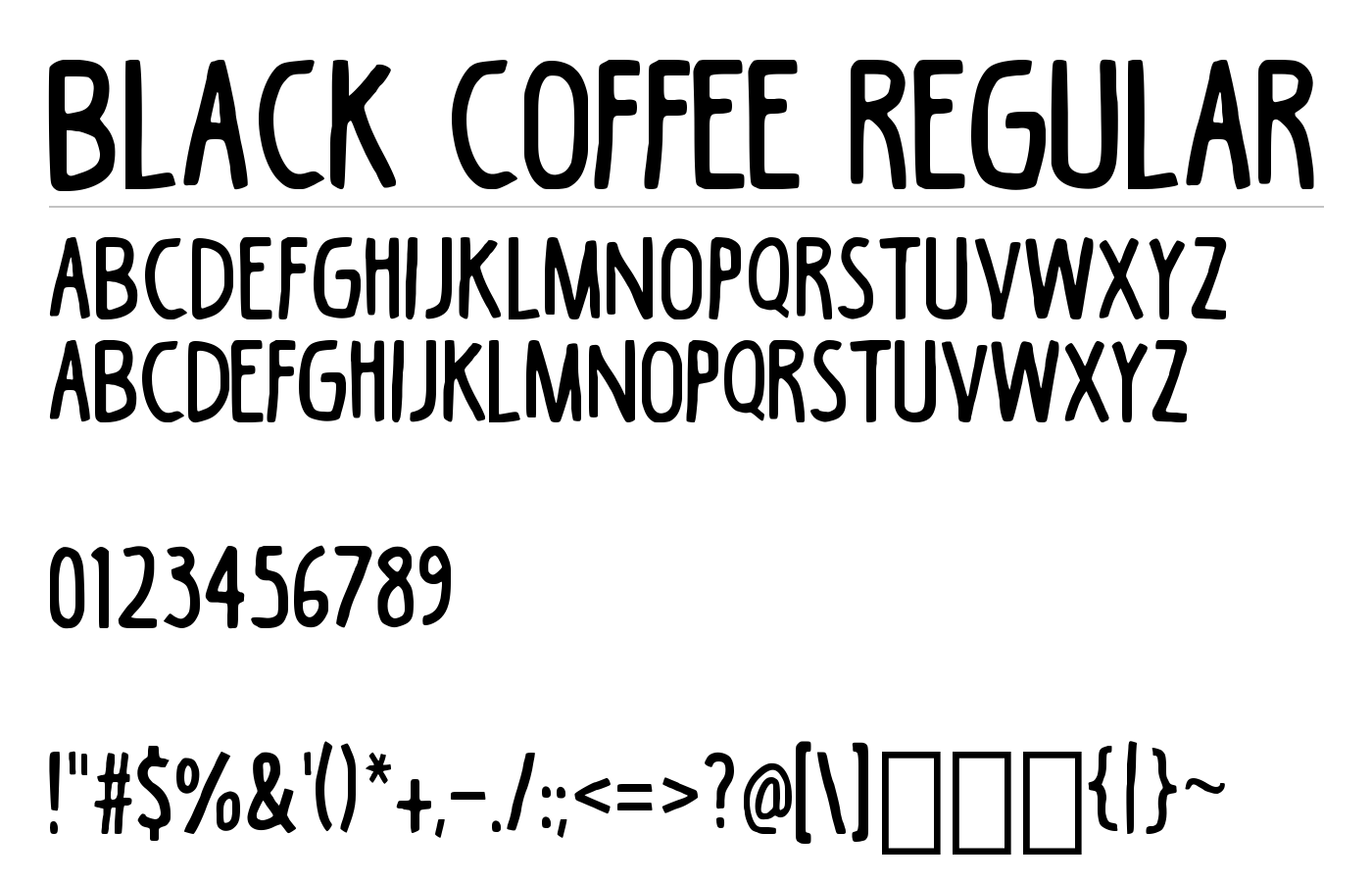 Black Coffee Regular Font preview