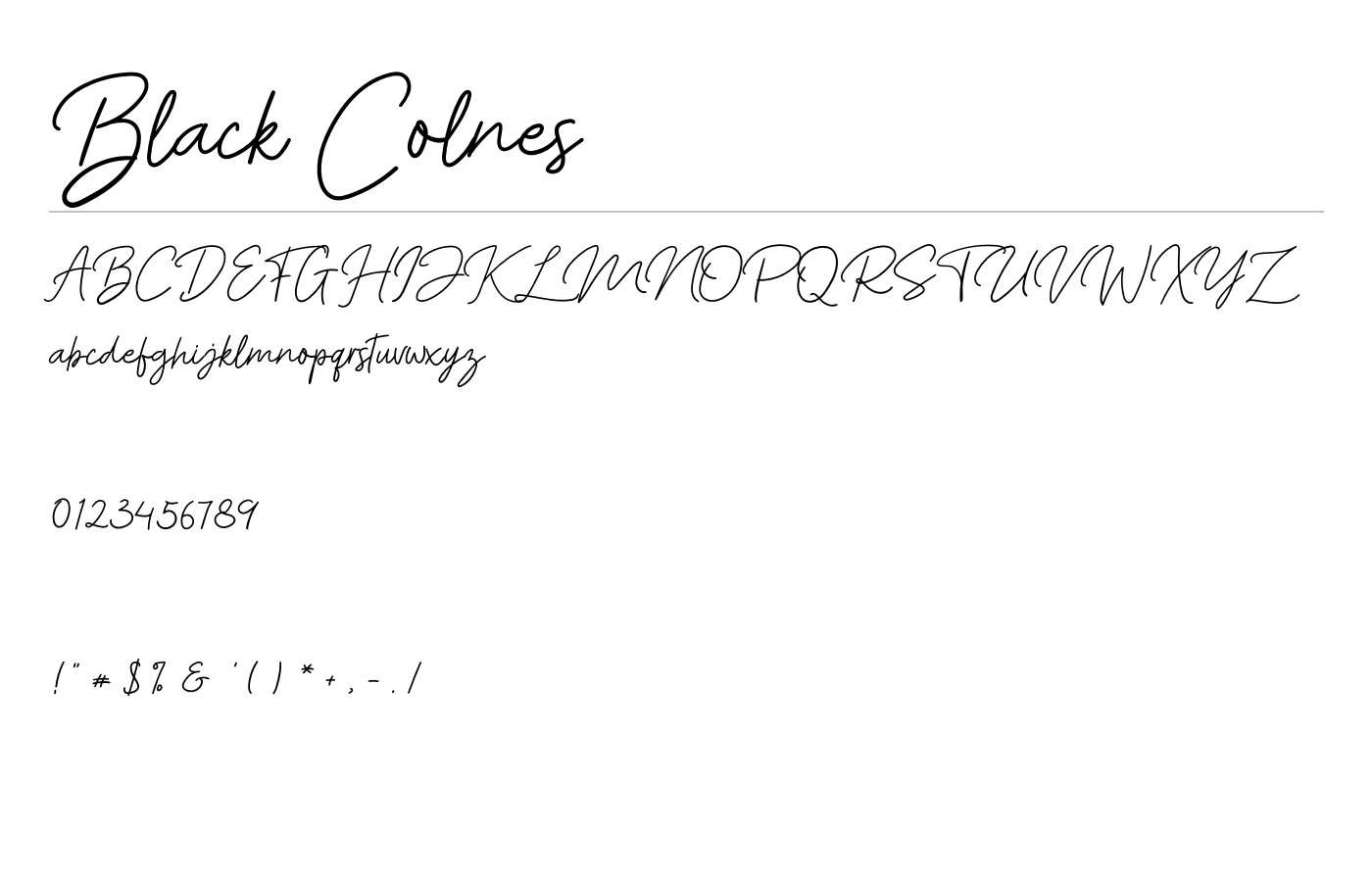 Black Colnes Font preview