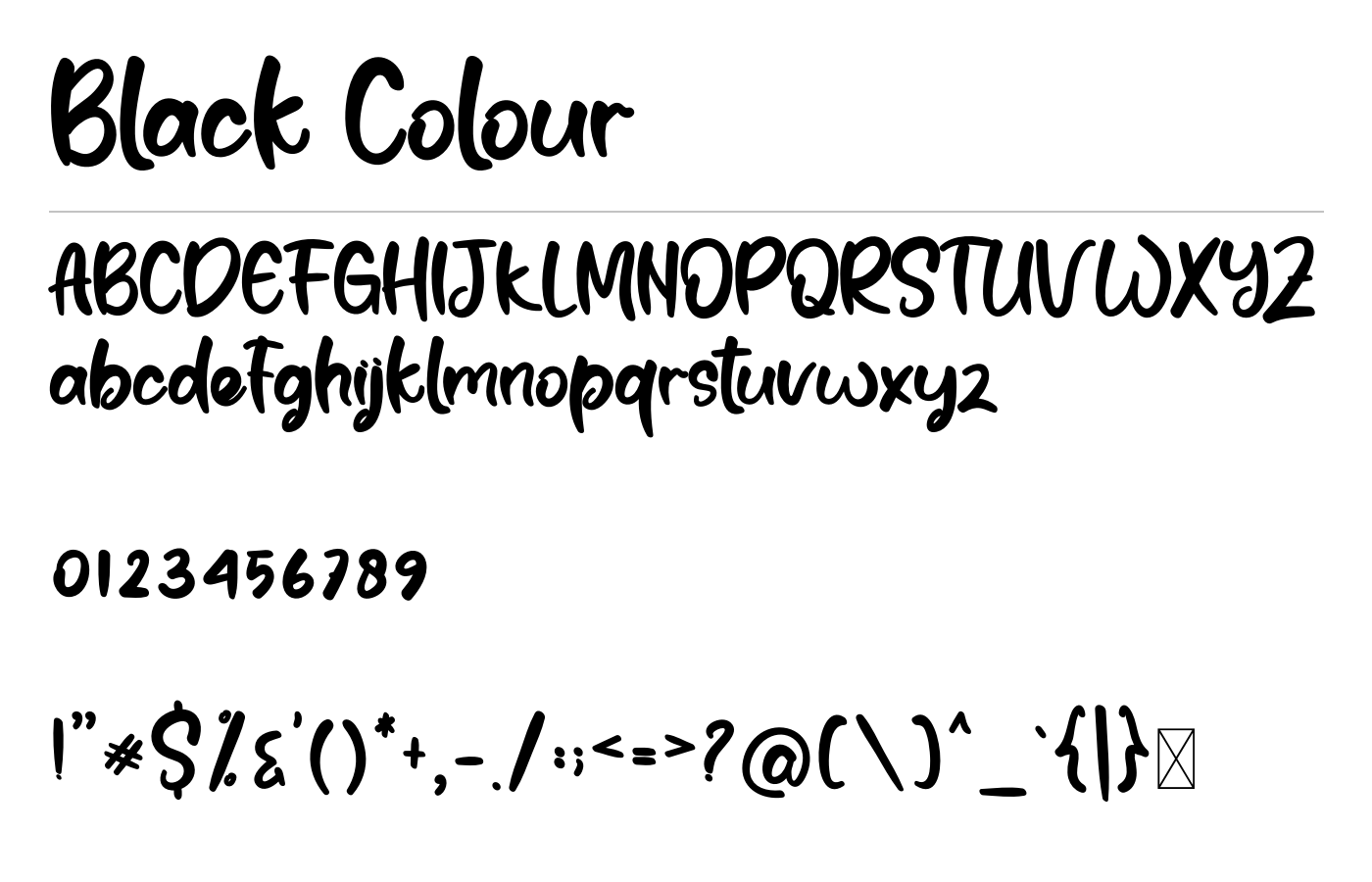 Black Colour Font preview