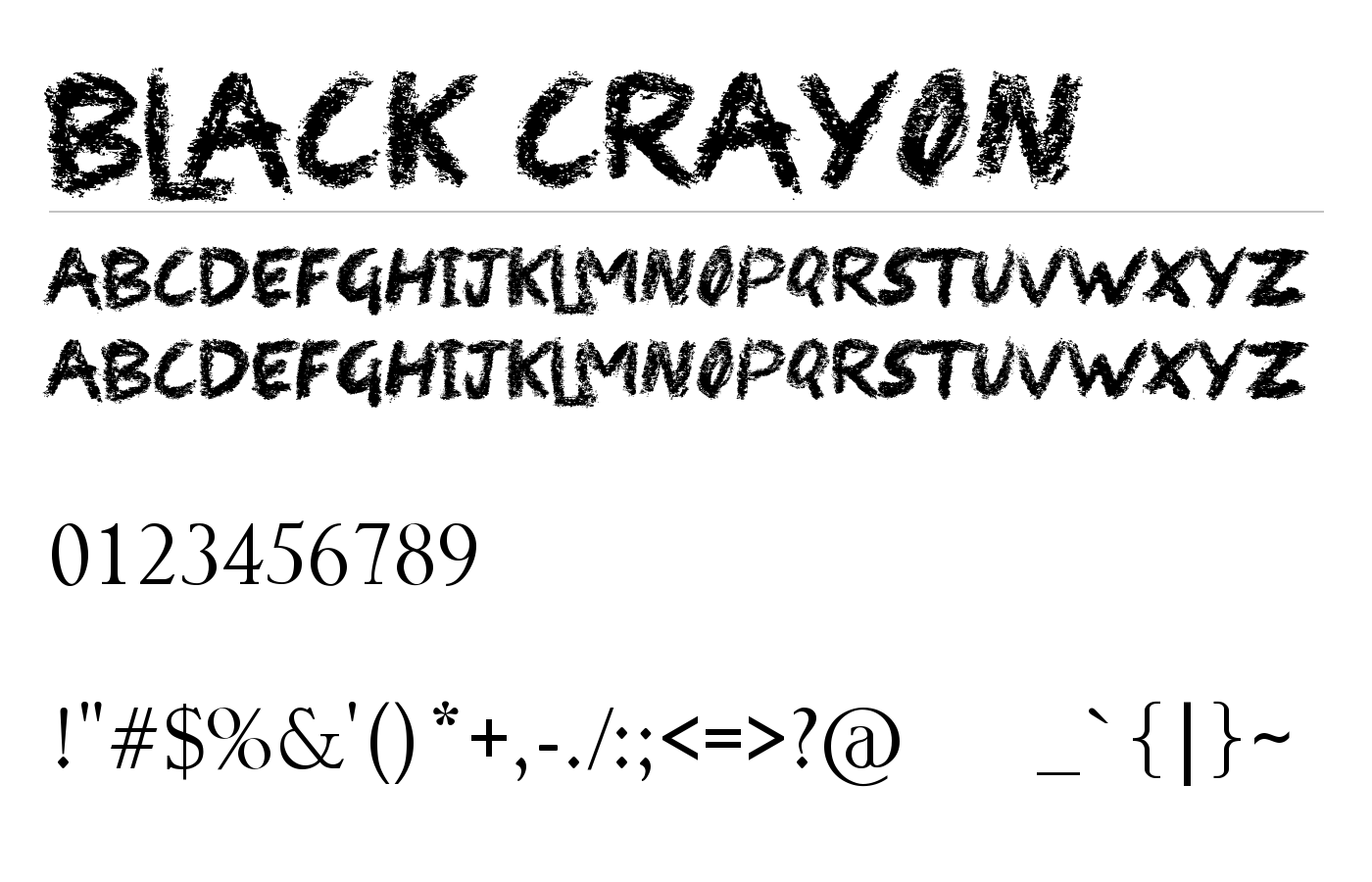 Black Crayon Font preview