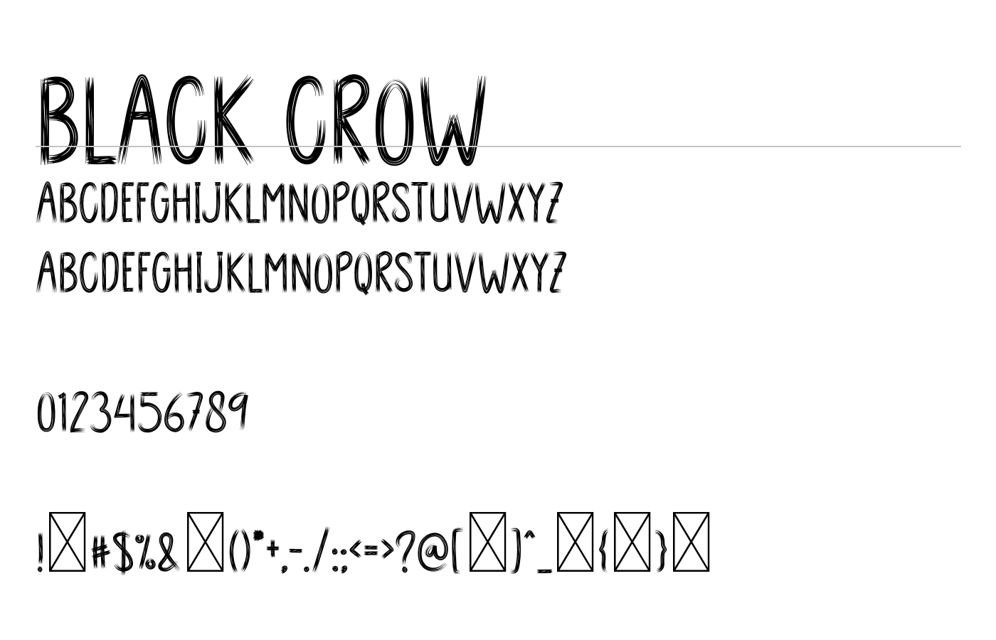 BLACK CROW Font preview