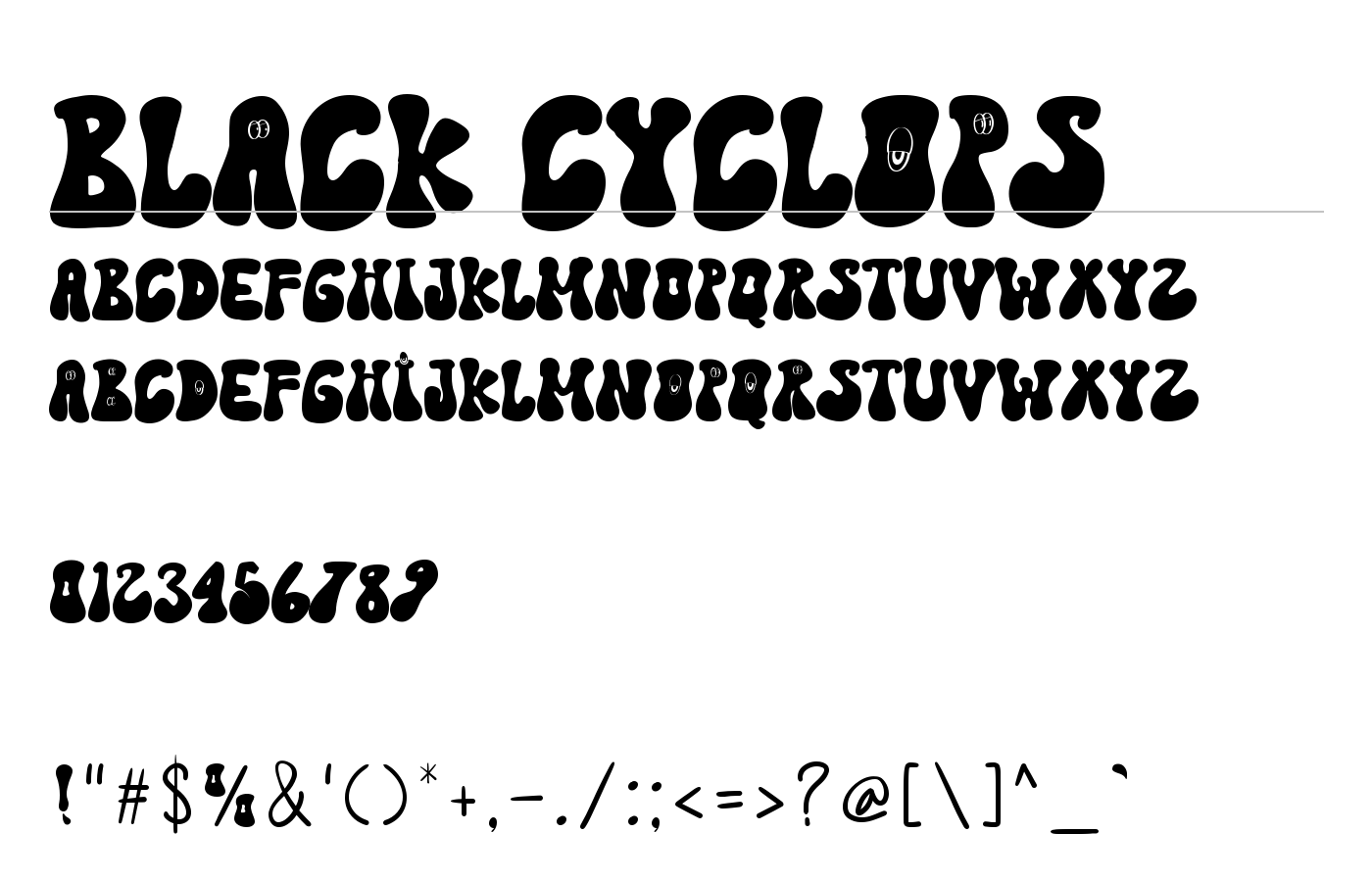 Black Cyclops Font preview