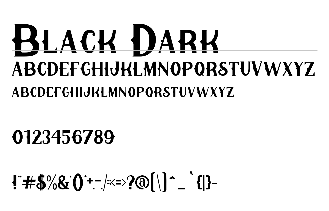 Black Dark Font preview
