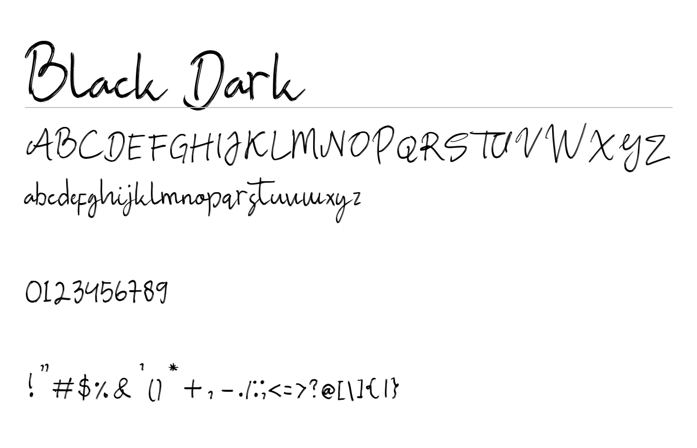 Black Dark Font preview