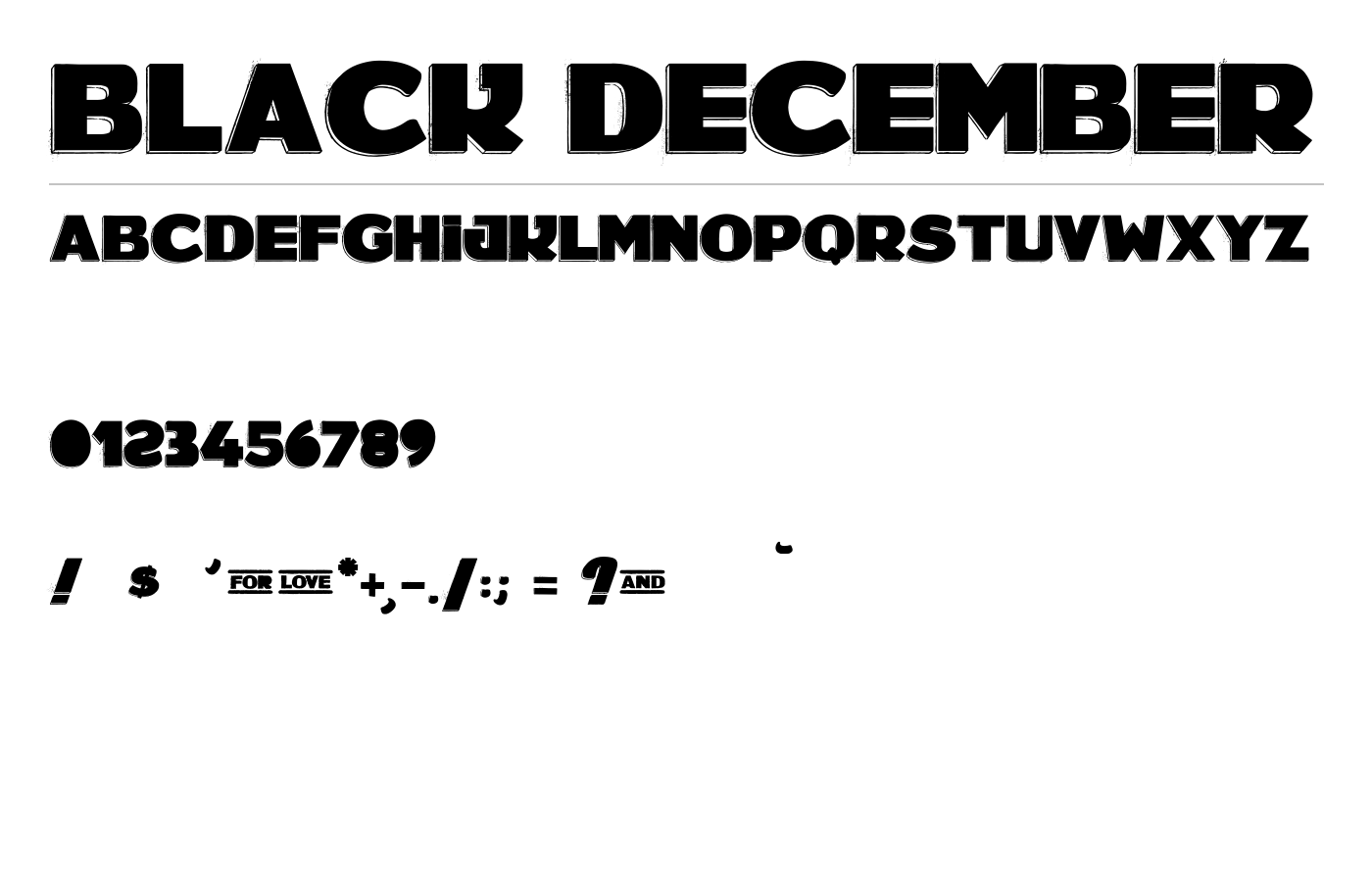 BLACK DECEMBER Font preview