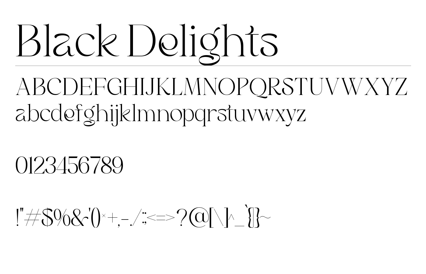 Black Delights Font preview